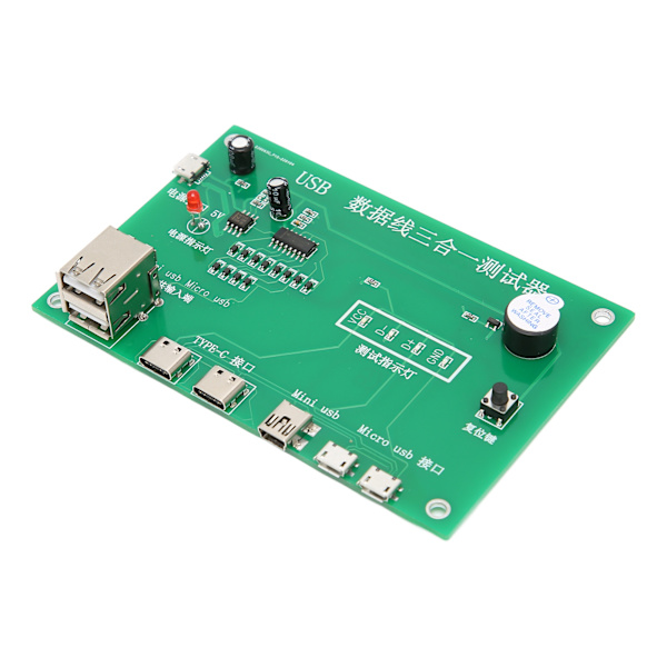 3 i 1 USB-kabeltestare Korttyp C Micro USB Mini USB PCB-kort Datakabel Testfixtur