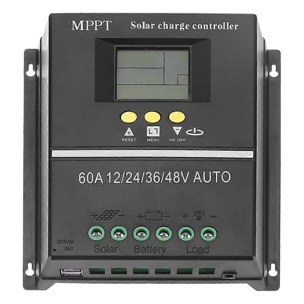 60A MPPT solcelleladerkontroller, intelligent regulator for 12V-48V Auto RV blysyre litium LiFePO4 batterilading