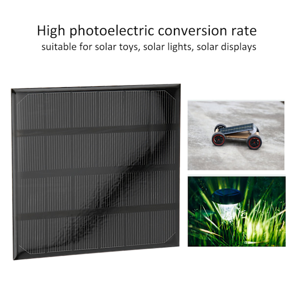 2W 6V Mini Monokrystallinsk Solcellepanel for Camping Batterilading