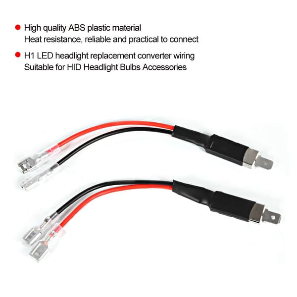 2 stk H1 LED Single Conversion ledningskontakt Kabelholder Adapter for LED-frontlyspærer