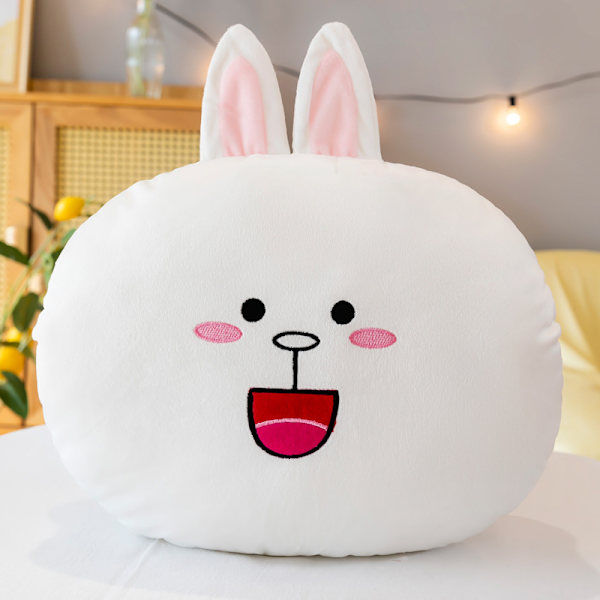 Plysch tecknad handvärmare täckkudde student tupplur kudde white rabbit 32cm ordinary models