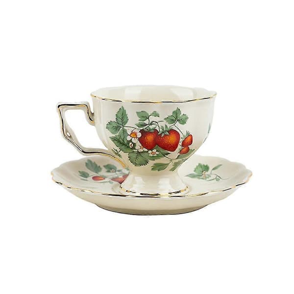 Fransk Retro Tekanna Kaffeservis Guld Kant Kopp Fat Blomma Stor Tekopp Engelsk Eftermiddagste Kopp