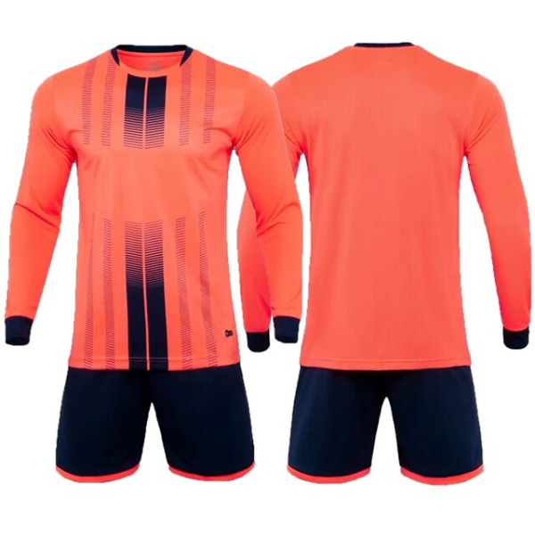 1 set anpassad fotbollströja herr pojkar fotbollskläder set långärmad fotbollsuniform vuxen målvaktsdräkt för barn träningsdräkt Orange Adult Size M