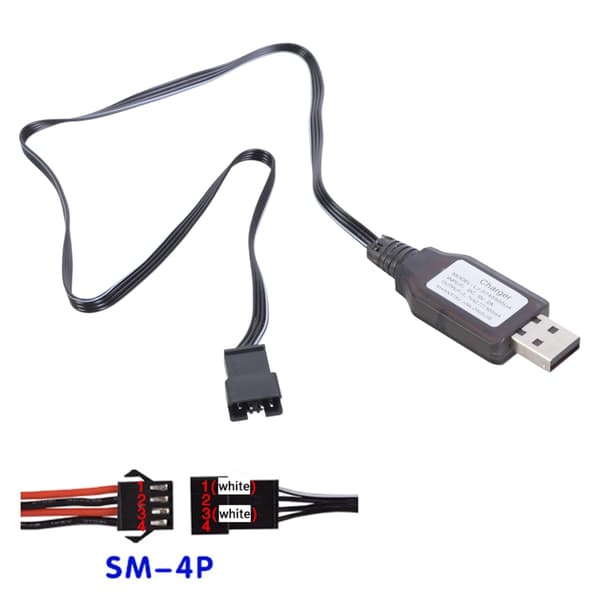 USB-opladerkabel SM4P USB-opladerkabel til 7,4 V lithiumbatterier i RC-modeller