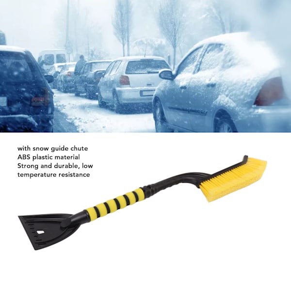 Irrotettava lumenpoistoharja ja jäänraappa autoille ja kuorma-autoille - keltainen ja musta