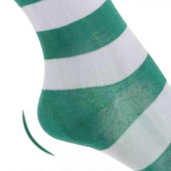 Grønne og hvite stripete lårhøye strømper Dame Kne Over Sokker Festlige benvarmere Bred stripe Polyester Materiale Kostymer