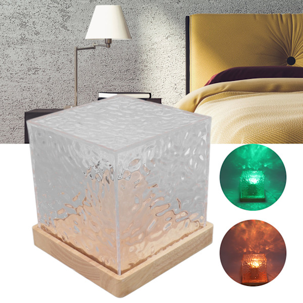 16-färgs RGBW Kristallbordslampa med Dynamisk Projektion och Fjärrkontroll för Hem- och Kontorsbruk