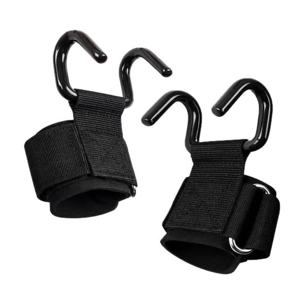 Träningslyftkrokar 2 st - Justerbara greppremmar för handledsstöd och styrkelyft C Hook 38cm