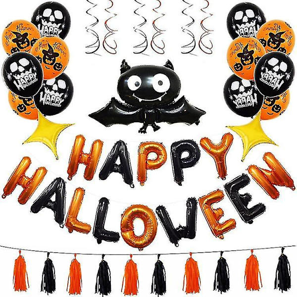Fladdermus ballong spiral dekoration Halloween ballong A