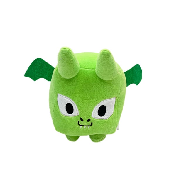 stora spel katt plysch söt fyrkantig katt plysch docka Green 14x13x13cm