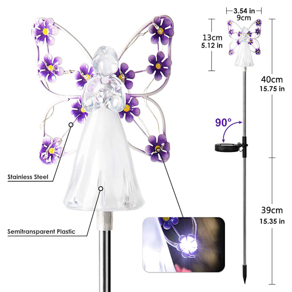 2 Pakke Vanntette LED Solcelle Hagelys for Utendørs Halloween & Juledekorasjon