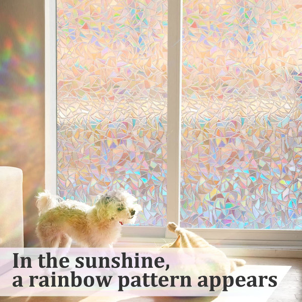 Målat glas Rainbow Fönster Film Sekretess Dekorativ 44,5*200cm