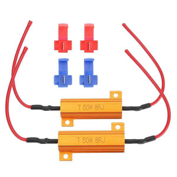 2 stk 50W 8ohm trådlindet belastningsmotstandsdekoder Fiks LED-lamper Hyperblink blinklysblinker