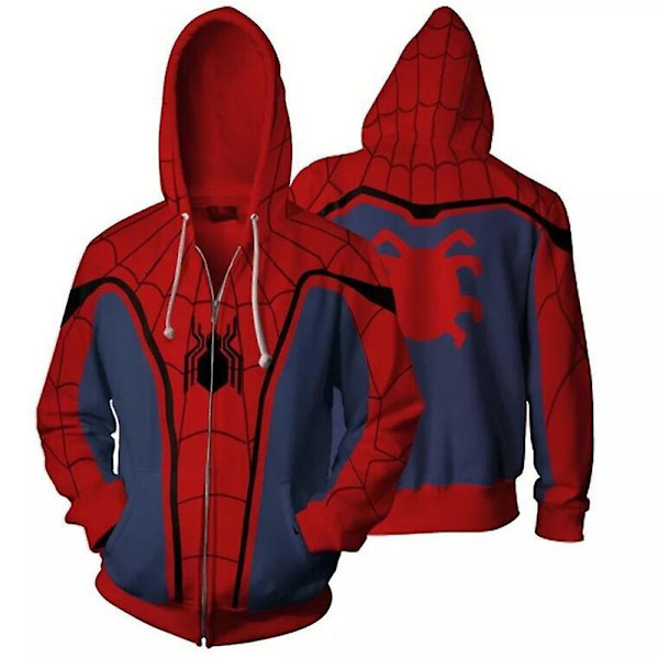 Spiderman Hoodie Hoodie herr med dragkedja