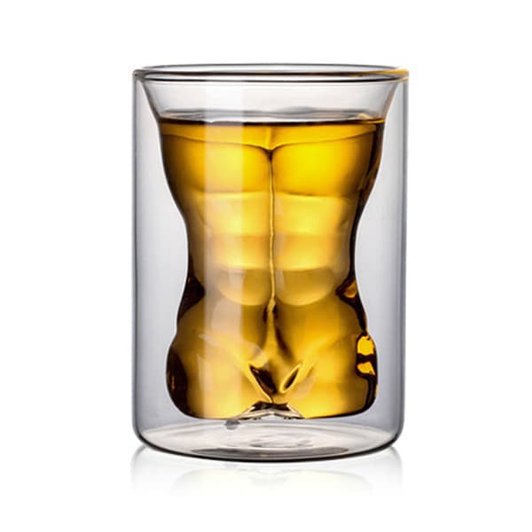 Dobbeltlags kropsformet glaskop til øl whisky shots fest bar mandeformet