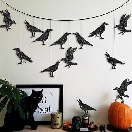 Glitrende Sorte Kragepynt til Halloween Festdekoration Ophæng