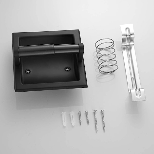 Sort Veggmontert Toalettpapirholder