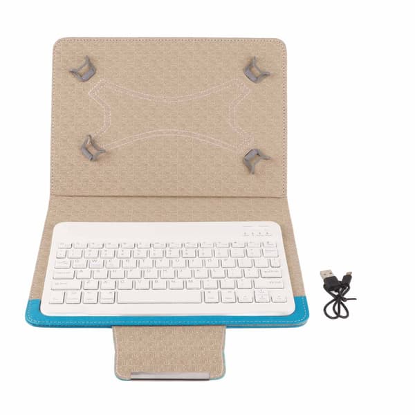 Universal 9.7-10.1 Tommer Blå Tablet Case med Hvidt Bluetooth Tastatur Stand