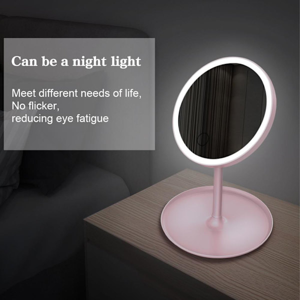 Spegel Vit LED Spegel 3Modes Spegel USB Vit 3 ljusfärg White 3 light color