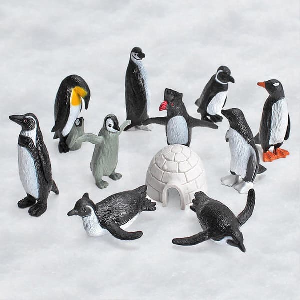 11 st/set Pingvinmodell Minsta detalj Samlarobjekt Solid Antarktiska djur Pingvinfigur Leksakskombination för hyllinredning[dt] Black