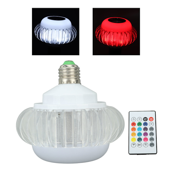 Älykäs RGB LED-lamppu Bluetooth-kaiuttimella ja 24-näppäimisellä kaukosäätimellä (E26/E27)