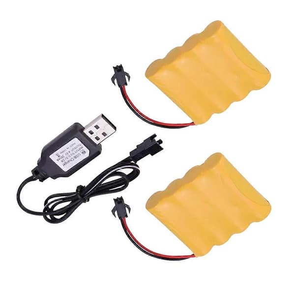 2X 4,8V 700mAh Ni-Cd AA Batteripakke Oppladbart Batteri SM-2P Plugg RC Bil