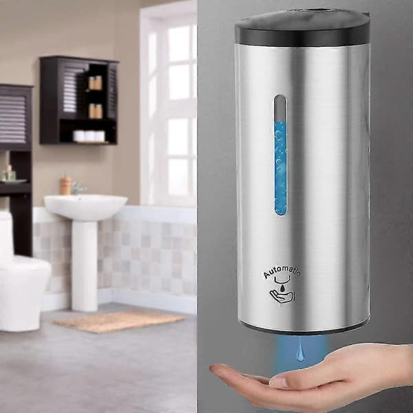 Automatisk sæbedispenser i rustfrit stål, vægmonteret, berøringsfri håndsæbedispenser, håndfri sens[dt]