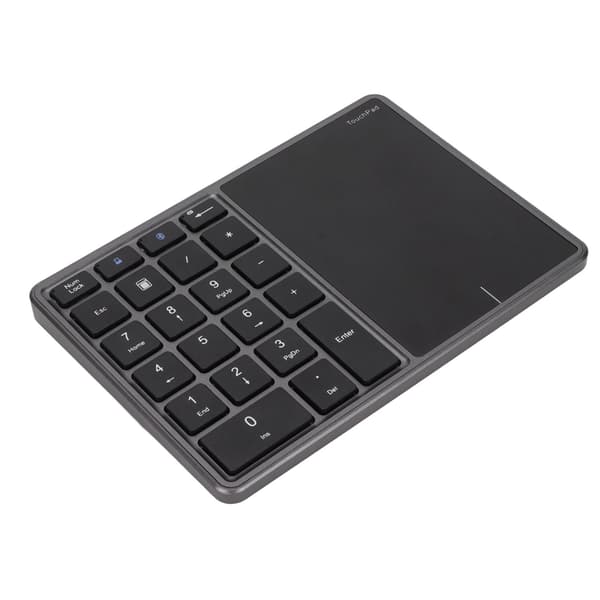 Trådløst numerisk tastatur 2.4G 22 taster Touch Screen Letvægts Bærbar Type C ABS Mini Num Pad til Studie Arbejde Grå