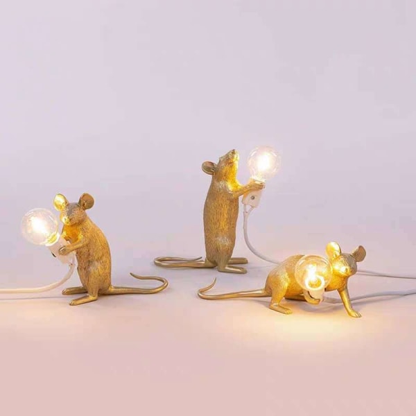 Nordic animal lamp tecknad mus harts bordslampa Mouse White (excluding light source)