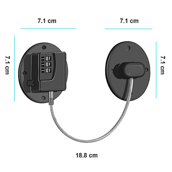 2-pack Kylskåpslås - Heavy Duty Kombination Kylskåpslås White