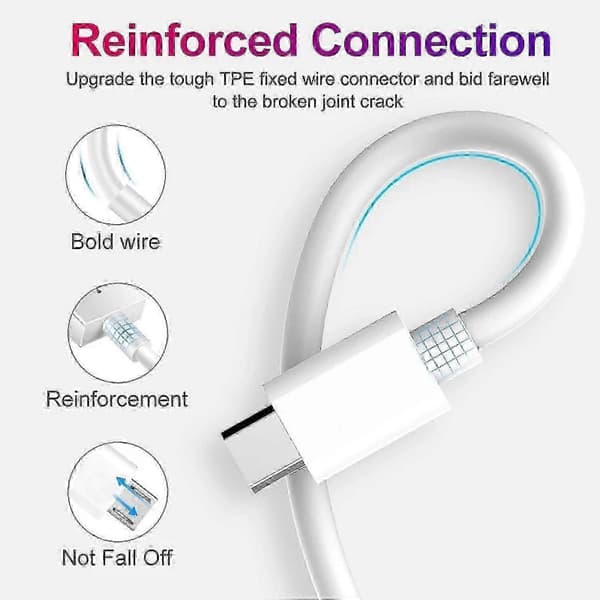 iPhone 15 -sarjan USB-C–USB-A-punottu latauskaapeli, 50 cm, musta/monivärinen 5