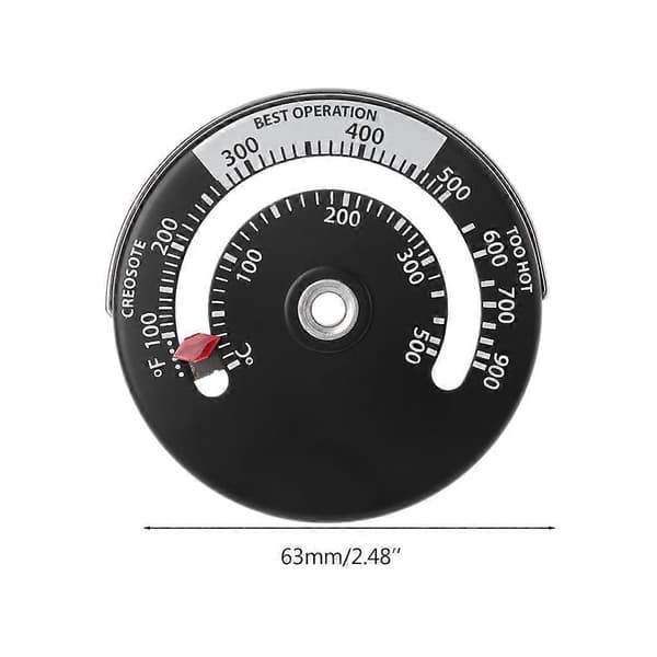 Magnetisk Pejsventilator Termometer Aluminiumlegering til Måling af Ovn