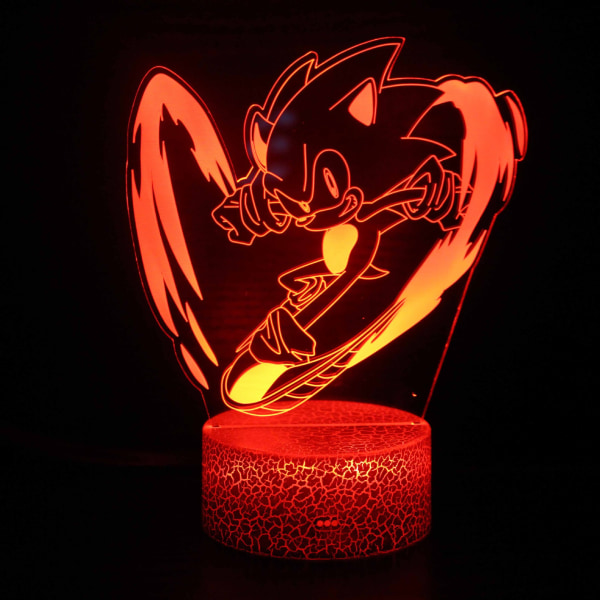 3d nattlampa Sonic boy Sonic färgglada touch led bord Crack Base: Colorful Touch ZB-2622