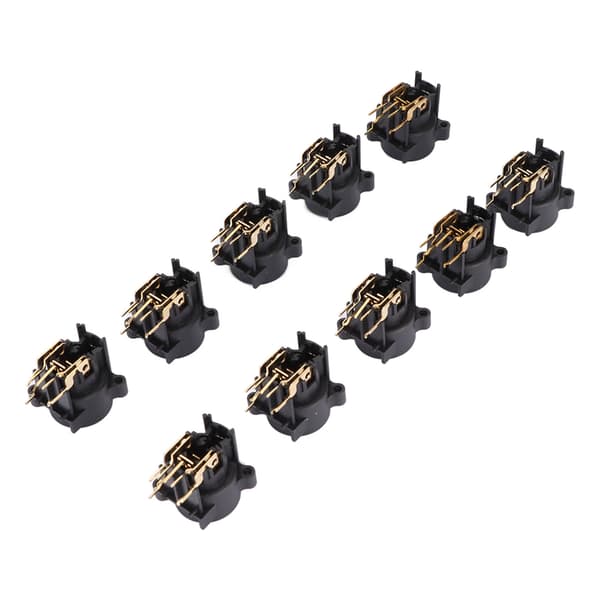 10stk XLR Hona Jack Socket Kontakt 6.5mm Panelmontering för AV-utrustning Bilhögtalare Mediaspelare