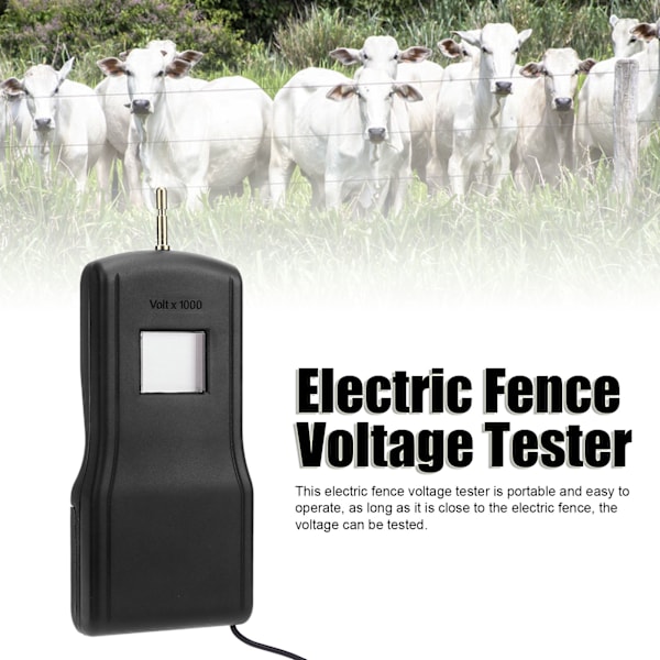 15KV Bærbar LCD Elektrisk Gjerde Spenningstester - Digitalt Voltmeter for Gårder & Hager MLD-004B Svart