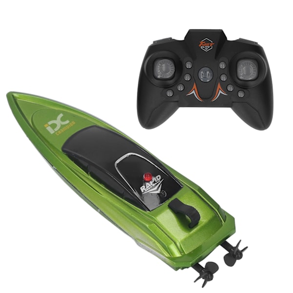 Mini fjärrkontroll Speedboat USB 2.4G Hög hastighet Elektrisk leksaksbåt Vattentät, Grön