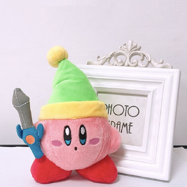 Tecknat anime-spel kring Kirby plyschdocka Swordsman Kirby 18cm