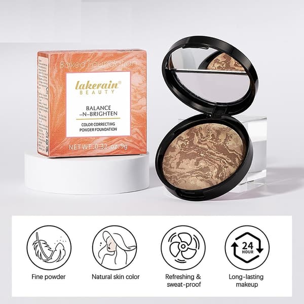 Bagte Matte Foundation Makeup Lysner, Dækkende Pudder Foundation Makeup Cover