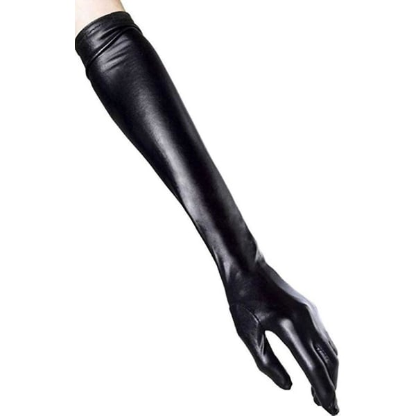 Långa handskar i läder för kvinnor Cosplay Kostymhandskar Pole Dance