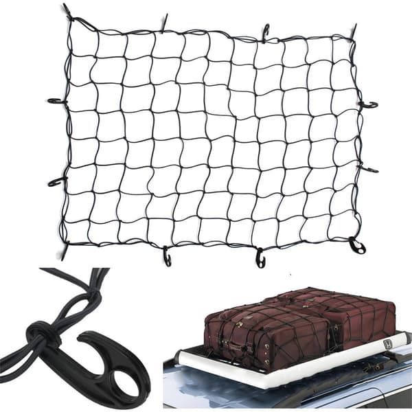 Biltakbagasjenett Elastisk Bungee Cargo Net Auto Bagasjeholdernett for SUV