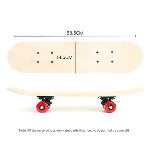 58,5 cm Skateboard Deck Lønn Skate Board Blank DIY Dekorativt Brett