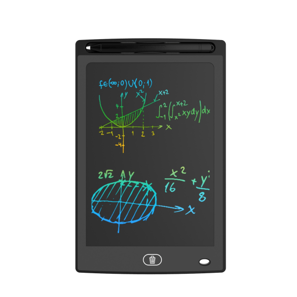 Digital tegnetablet til børn - Praktisk LCD, 8,5" tablet + pen Sort+farve håndskrift Black+color 8.5 inches