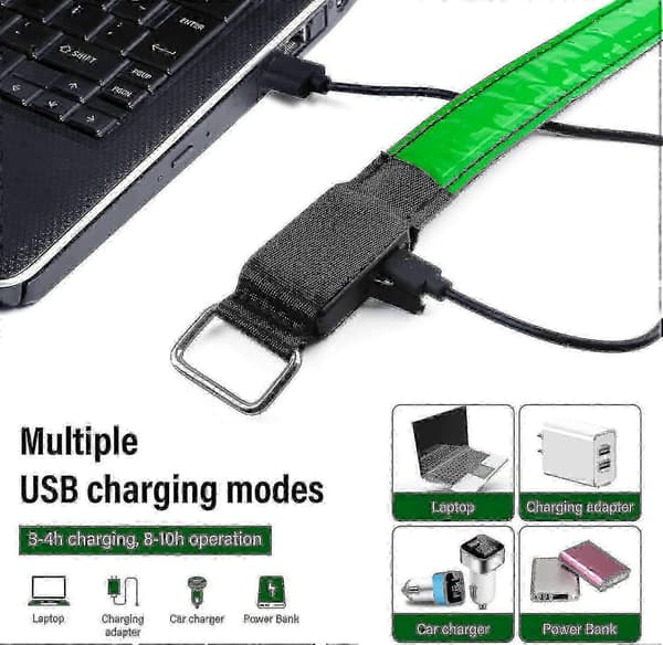 Pakke USB Genopladelige LED Lys Armbånd, Reflekterende Løbearmbånd