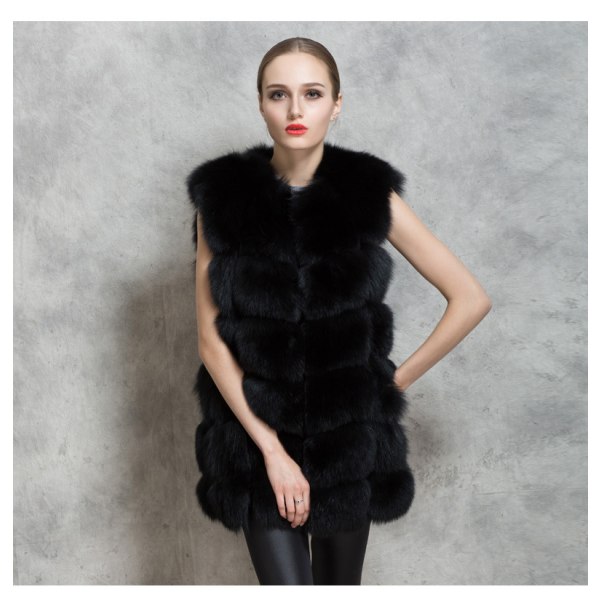 LadieWinteVesFuJackeFauFuJackeAutumBlazer Black XL