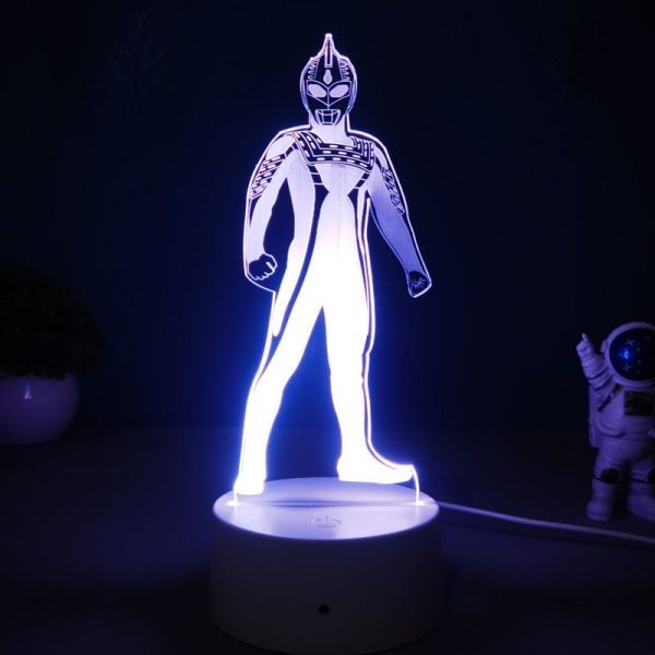 Ultraman Daquan 3D Nattljus USB Touch Färgglad skrivbordslampa Crack: touch + controller Nine
