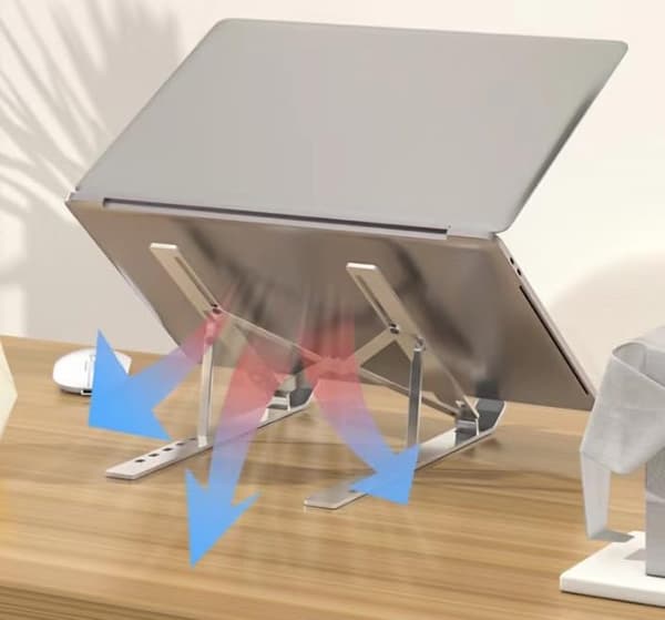 Laptopstativ, justerbart laptopstativ, sammenleggbart, kult, bærbart, løftebord, svart