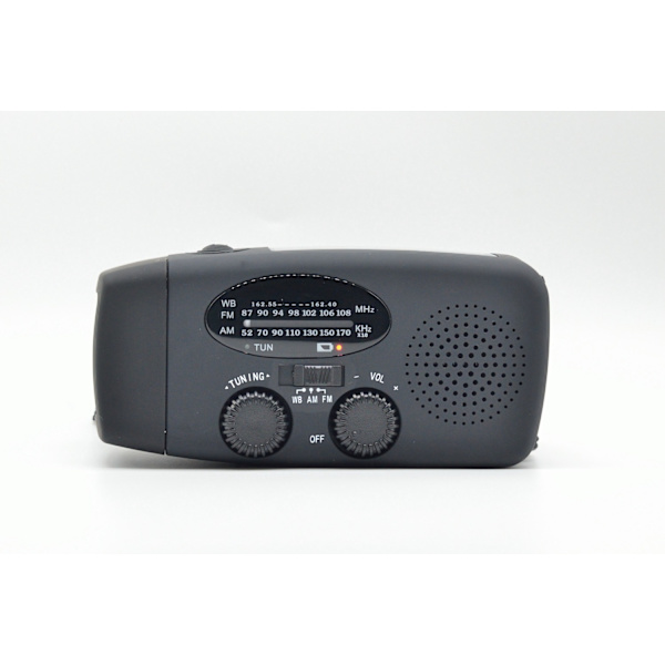 Vevradio 2000mAh powerbank, solbatteri, ficklampa black