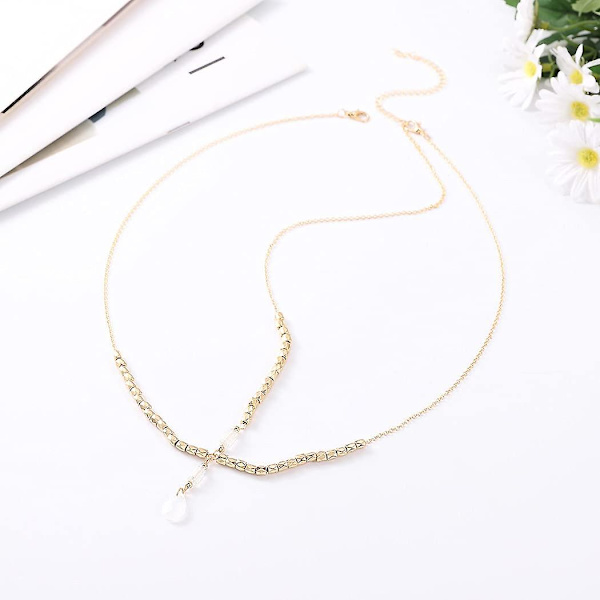 Boho Head Chain Bröllopshuvudstycke guld Pannband Bröllop