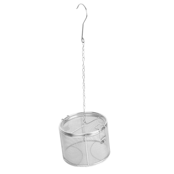 Ruostumattomasta teräksestä valmistettu teepallosuodatin - 14 x 10 cm maustesuodatin keittojen mausteille ja erotuskorille