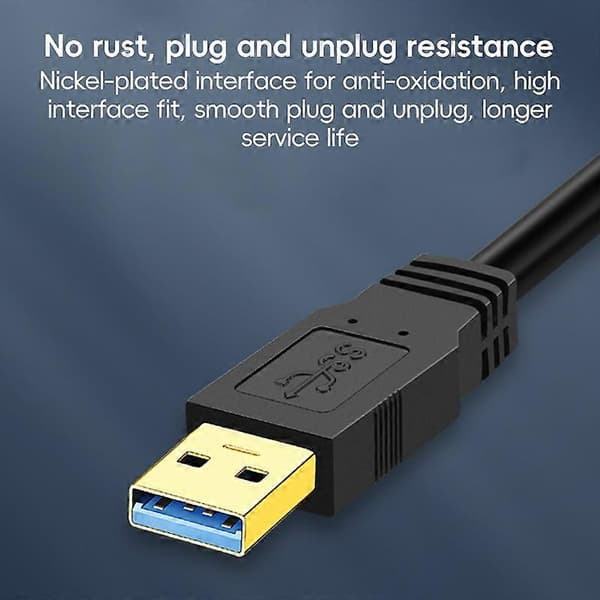 USB 3.0 uros–USB 3.0 uros -kaksoispäinen USB-kaapeli Black 0.3m